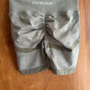 Olive Ruched Athletic Shorts